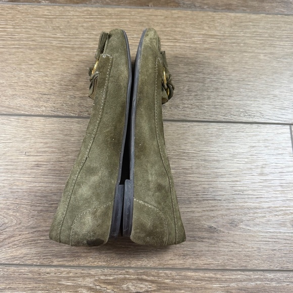 Talbots Women's Green Suede Slip-On Flat Tassel Size 7.5 Fall Holiday - Picture 8 of 10